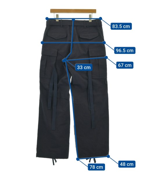 sacai กางเกงมีกระเป๋าข้างกางเกง2-4 กระเป๋า