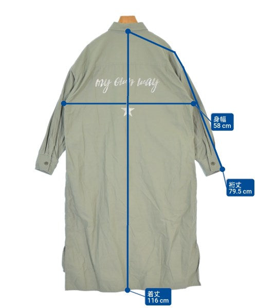 CONVERSE TOKYO เดรสที่เป็นเสื้อเชิ้ตตัวยาว