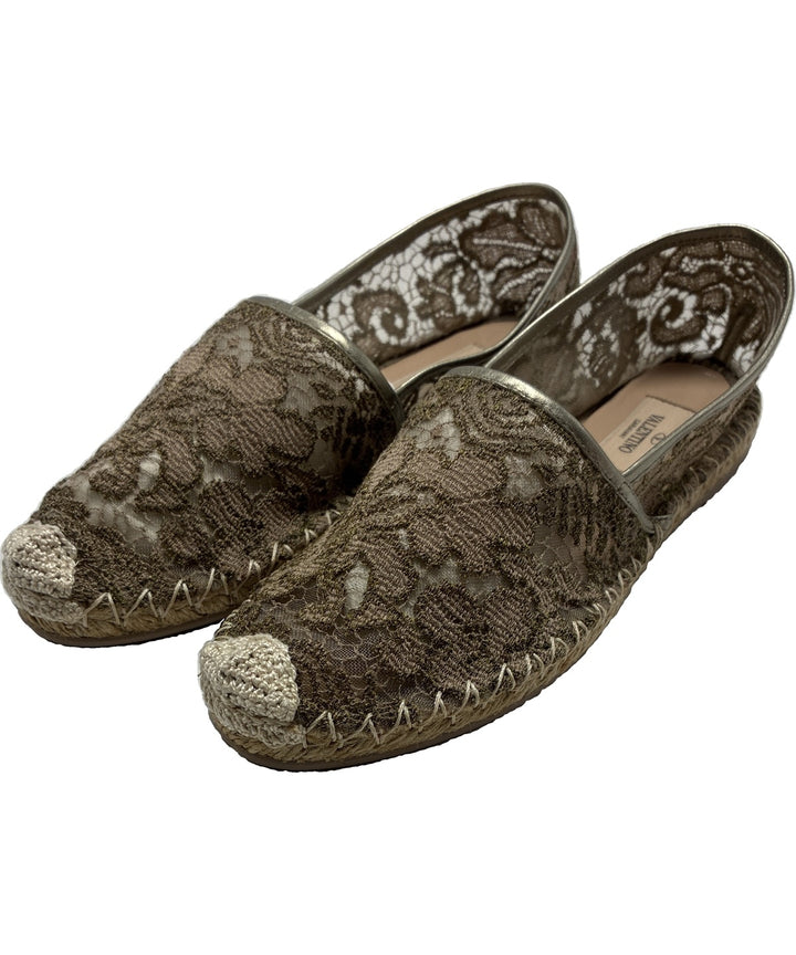 VALENTINO GARAVANI รองเท้าพื้นเชือกสาน